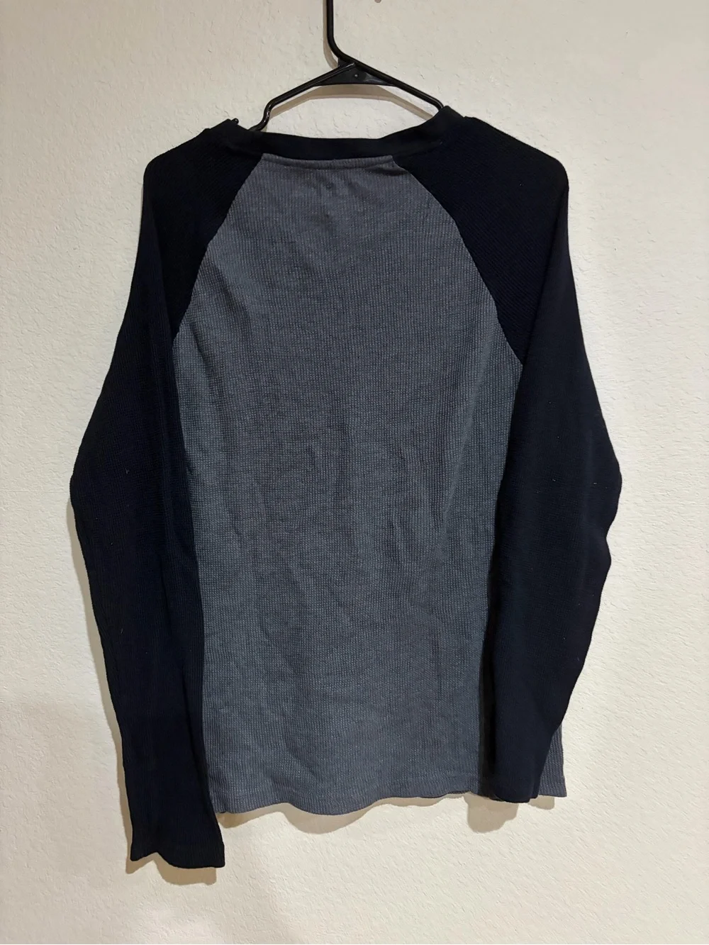 Aeropostale Mens XL Thermal Shirt AERO NYC 1987 Gray Black Raglan Long Sleeve